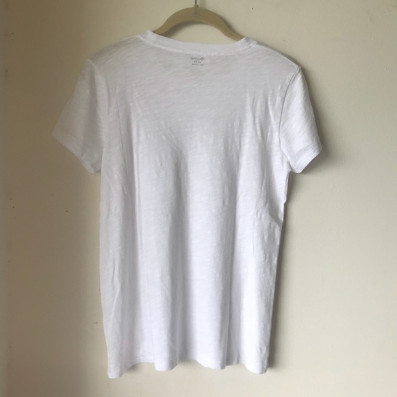 NWOT Madewell White Cotton Basic Tee Shirt XS - Picture 7 of 8